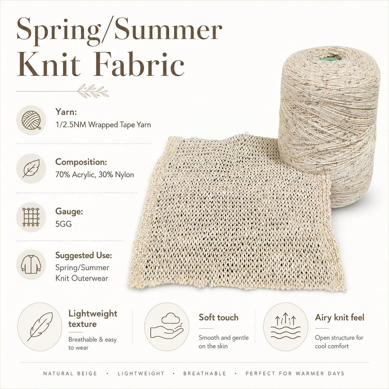 2.5 NM Acrylic Nylon Covered Yarn Covered Yarn texture detail image 2 by Qianyao Textile