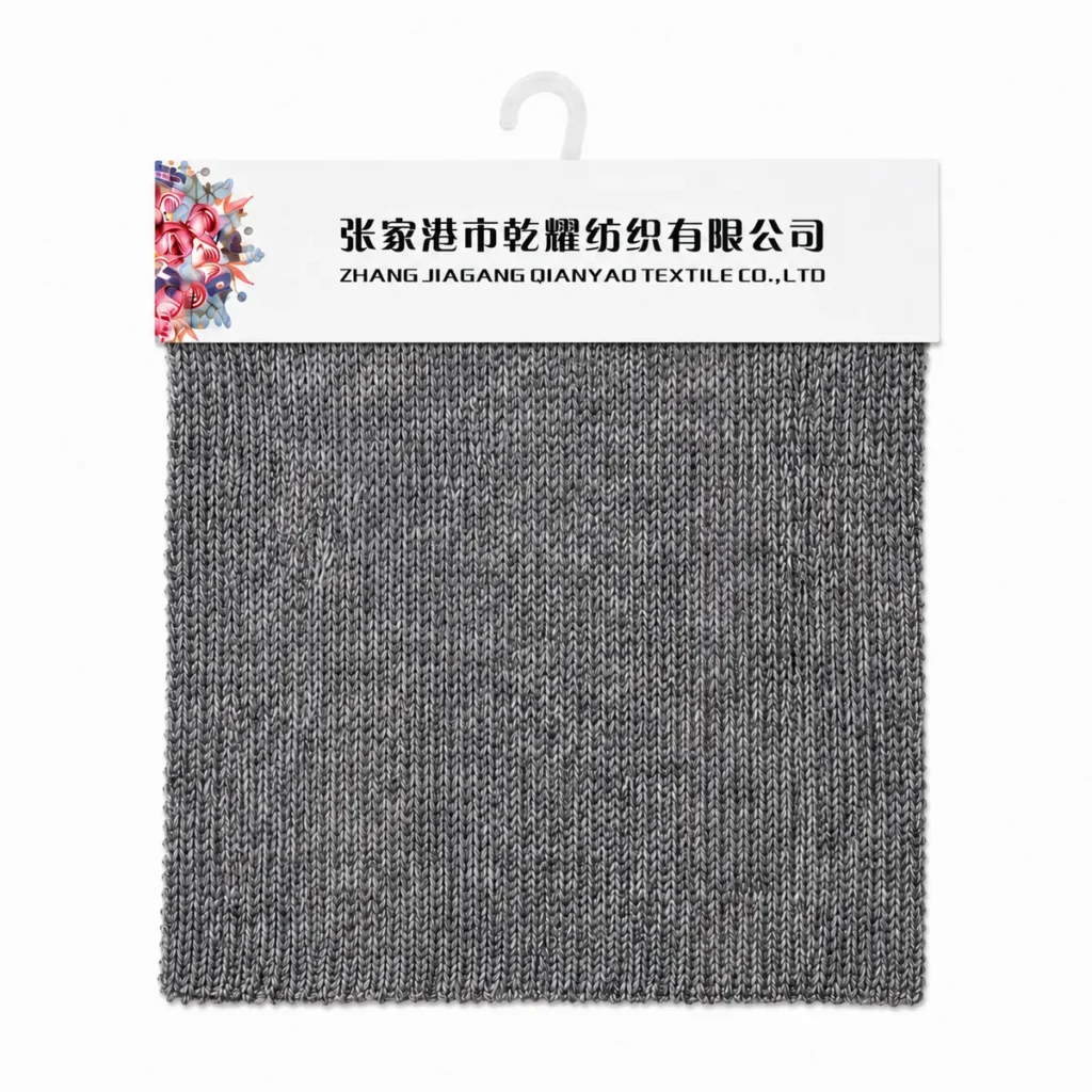 5.5 NM Acrylic Metallic tube yarn Metallic Tape Yarn swatch by Qianyao Textile