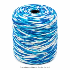1 NM Cotton Nylon Filled Tube Yarn - Blue White Space Dyed product swatch by Qianyao Textile