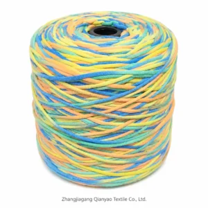 1 NM Cotton Nylon Filled Tube Yarn - Orange Blue Space Dyed product swatch by Qianyao Textile