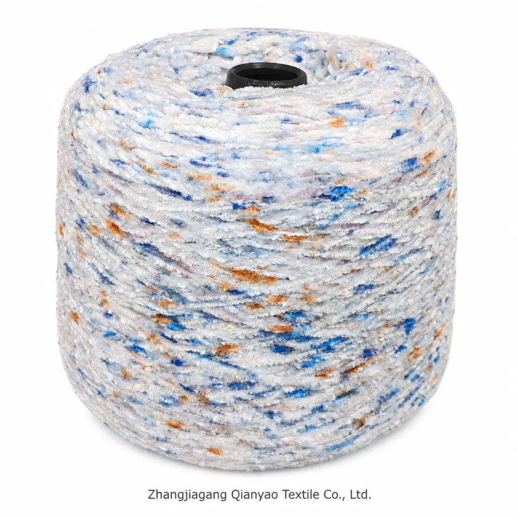 2.3 NM Chenille Yarn - Spray Dyed product swatch by Qianyao Textile