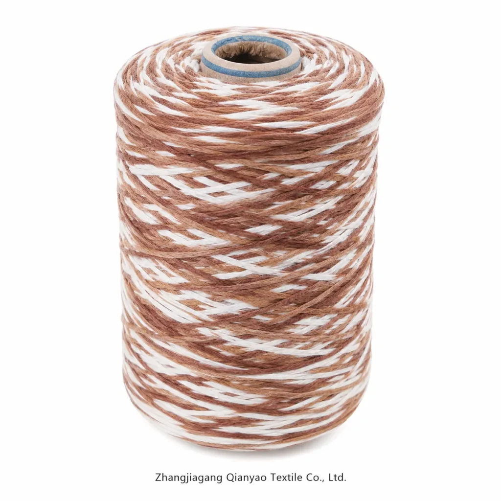 3.5 NM Mercerized Cotton Space Dyed Tape Yarn product swatch by Qianyao Textile