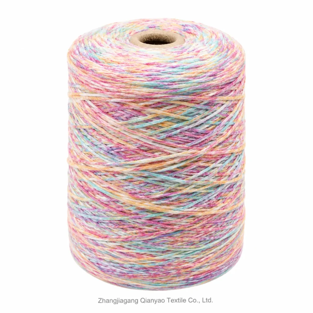 3.8 NM Cotton Spray Dyed Tape Yarn product swatch by Qianyao Textile