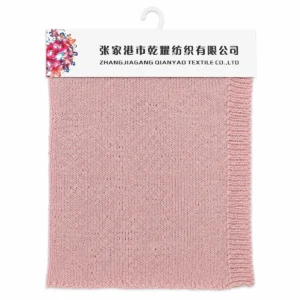 5.5 NM Pink Acrylic Lurex tube yarn Metallic Tape Yarn swatch by Qianyao Textile